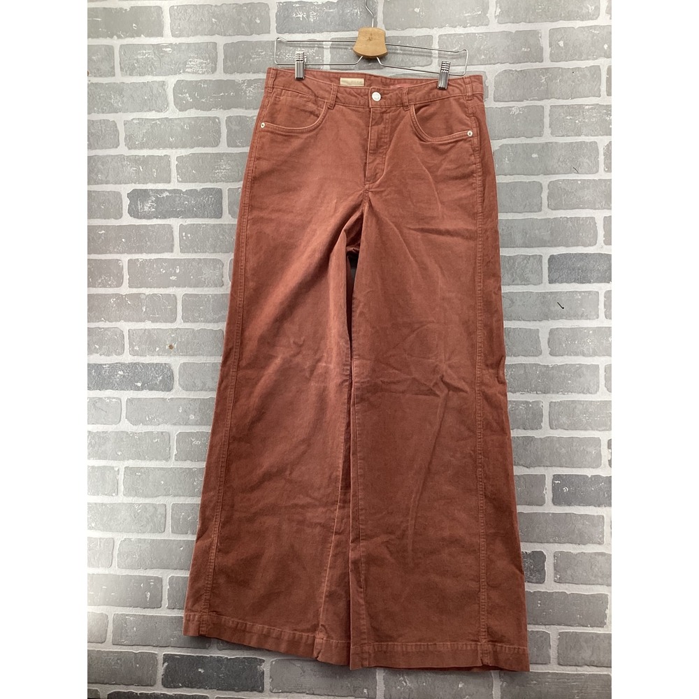 Pilcro and the Letterpress Corduroy Wide Leg Pants Rust Terracotta Size 30